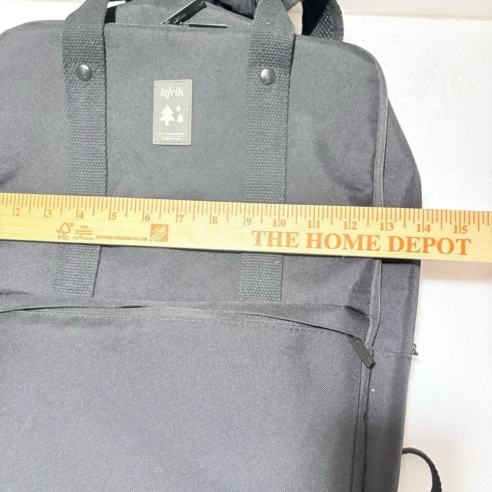 Lefrik Daily 15  Laptop Backpack Black RPET Recycled Travel Work School Bag